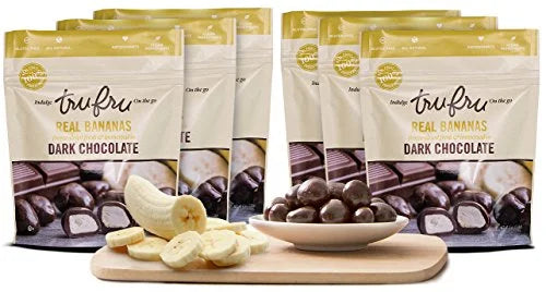 6-Pack Dark Chocolate Dipped Freeze-Dried Bananas 4.5 oz H30291