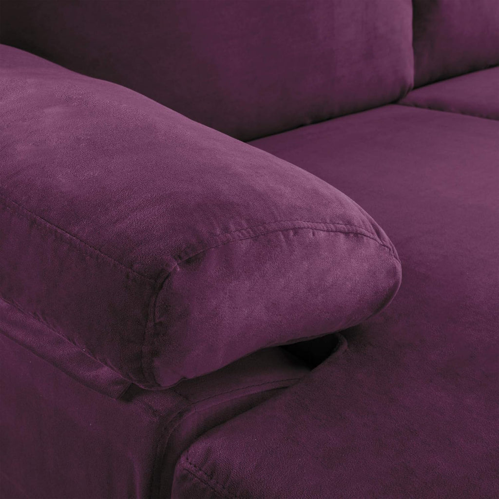 Purple Velvet L-Shape Sectional Sofa C161009