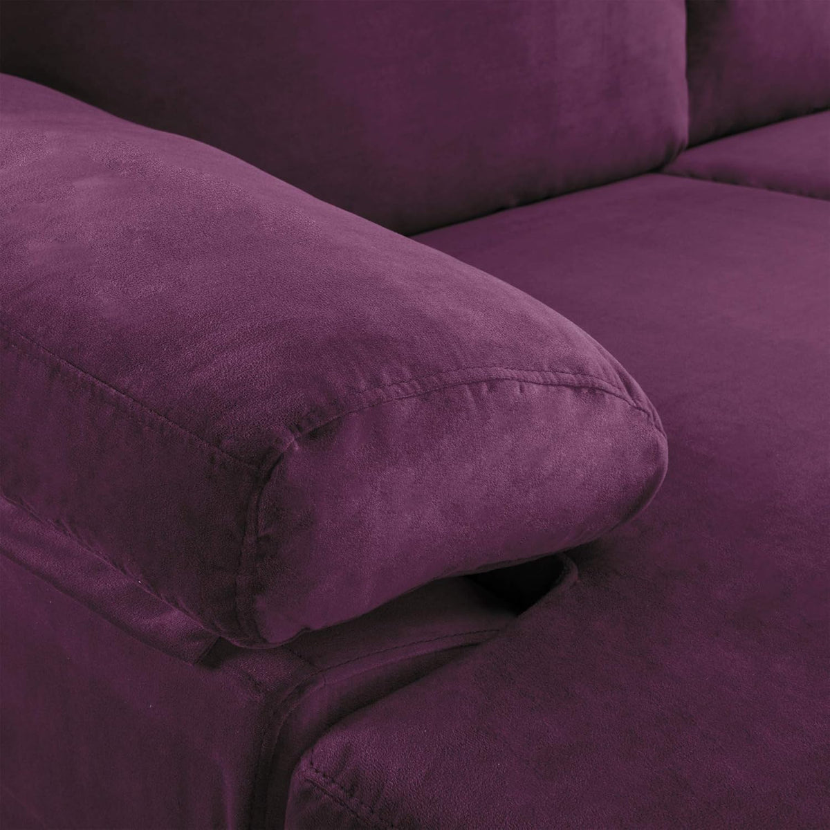 Purple Velvet L-Shape Sectional Sofa C161009