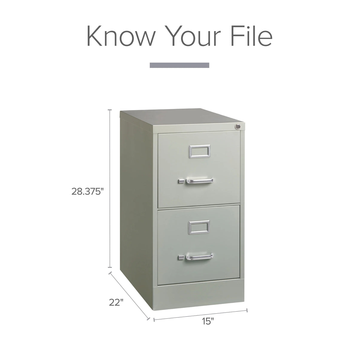 22" Deep 2 Drawer Letter Width Vertical File Cabinet R36223