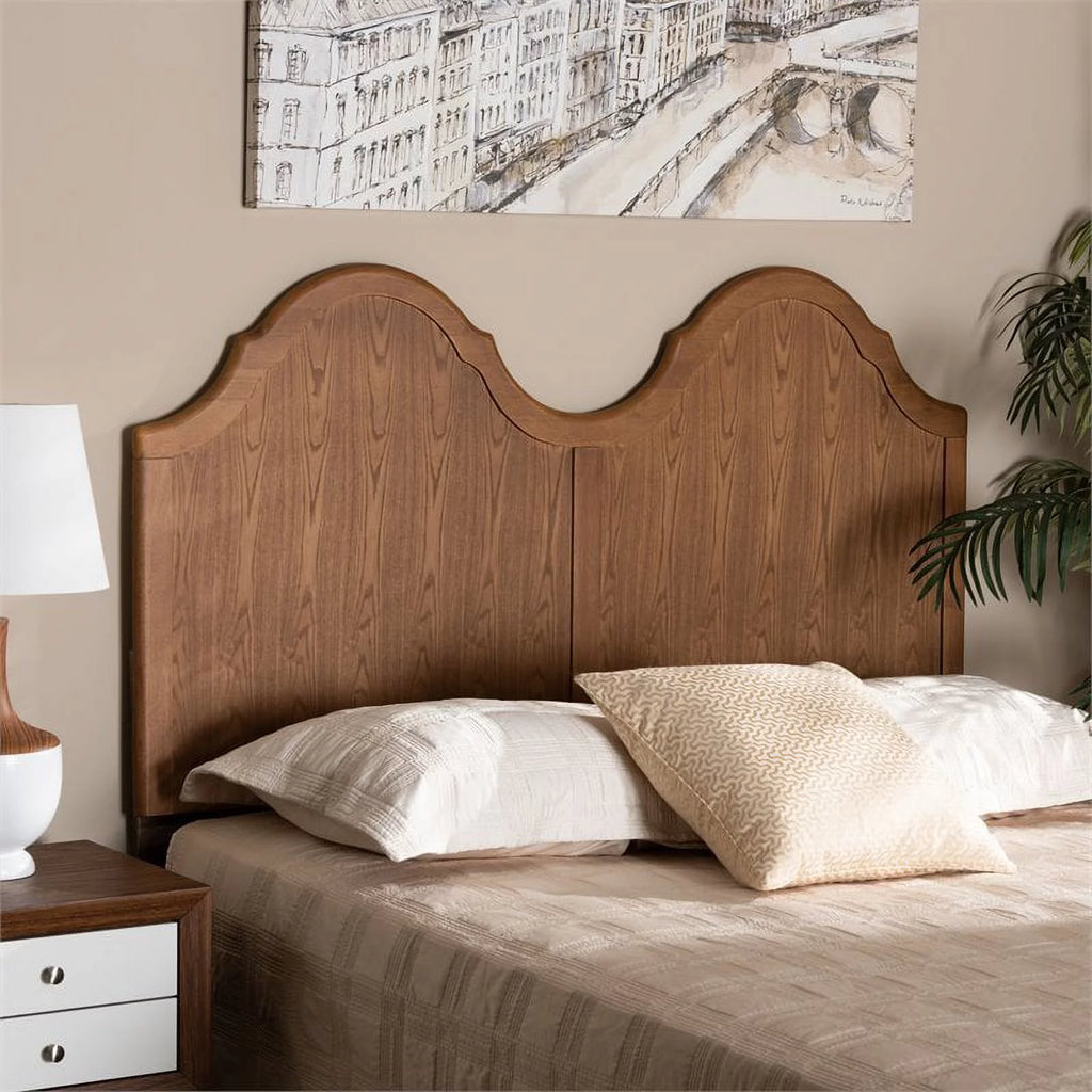 Wood Queen Size Arched Headboard in Ash Walnut H859