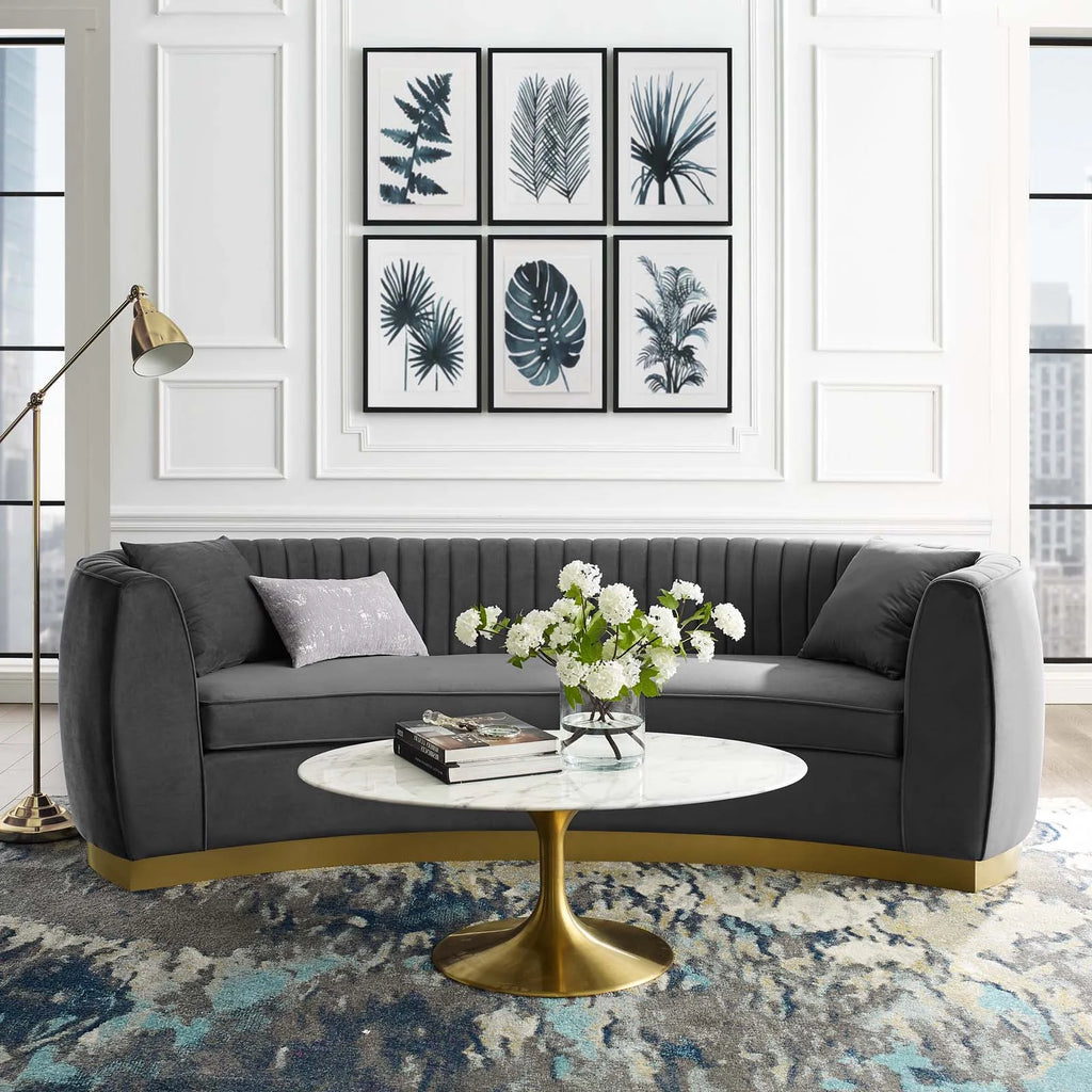 Grey Velvet Sofa Q812163