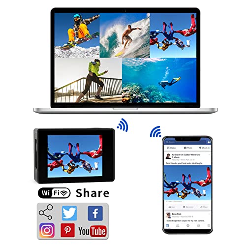 4K Action Camera with Dual Batteries and 32G SD Card O79396