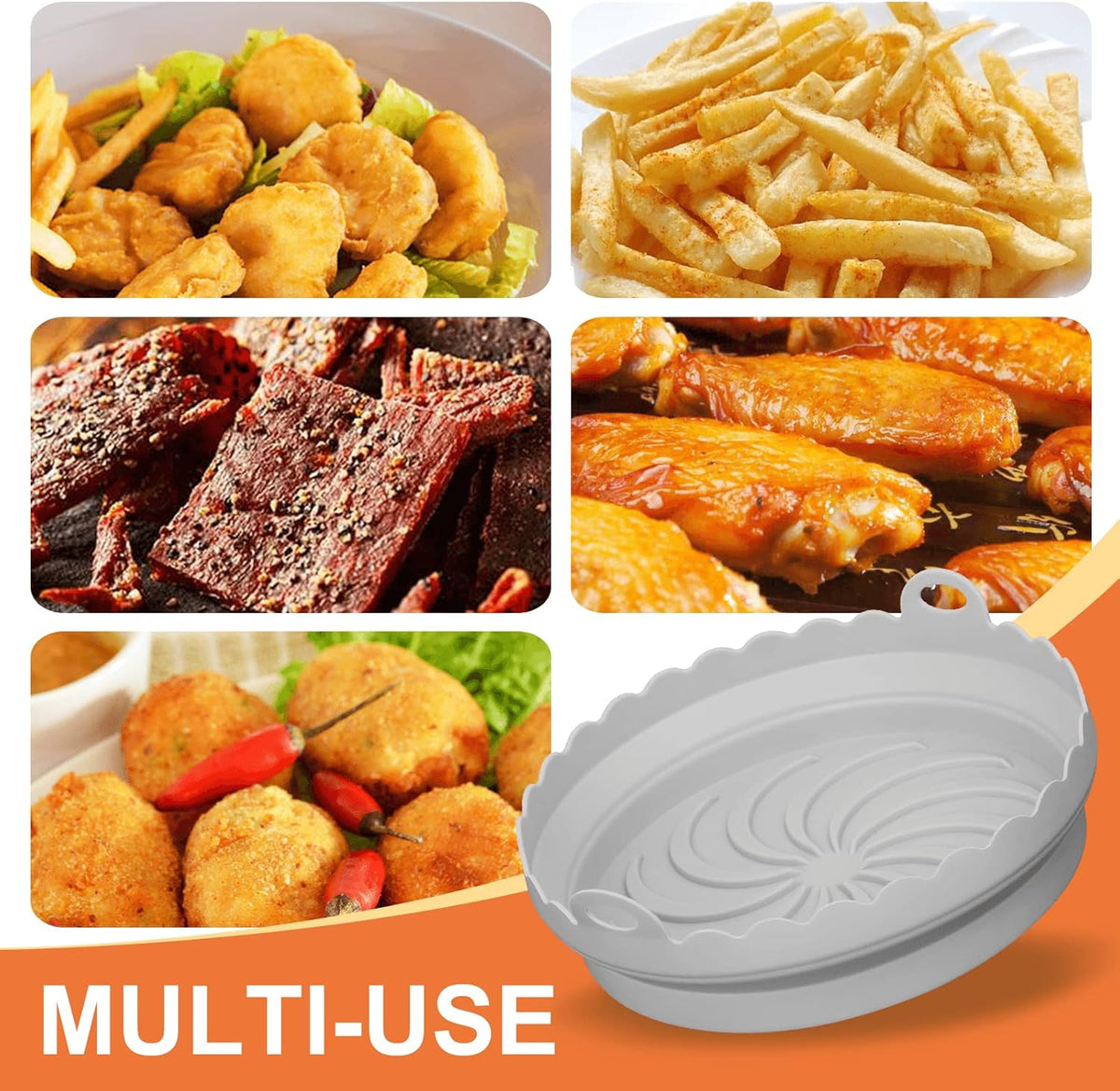Air Fryer Silicone Liners for 3 to 7 QT Airfryer P7669