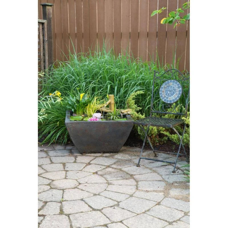 Textured Gray Slate Aquatic Patio Pond T177