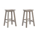 Solid Wood Saddle Bar Stool, Set of 2 - Open Gray J45042
