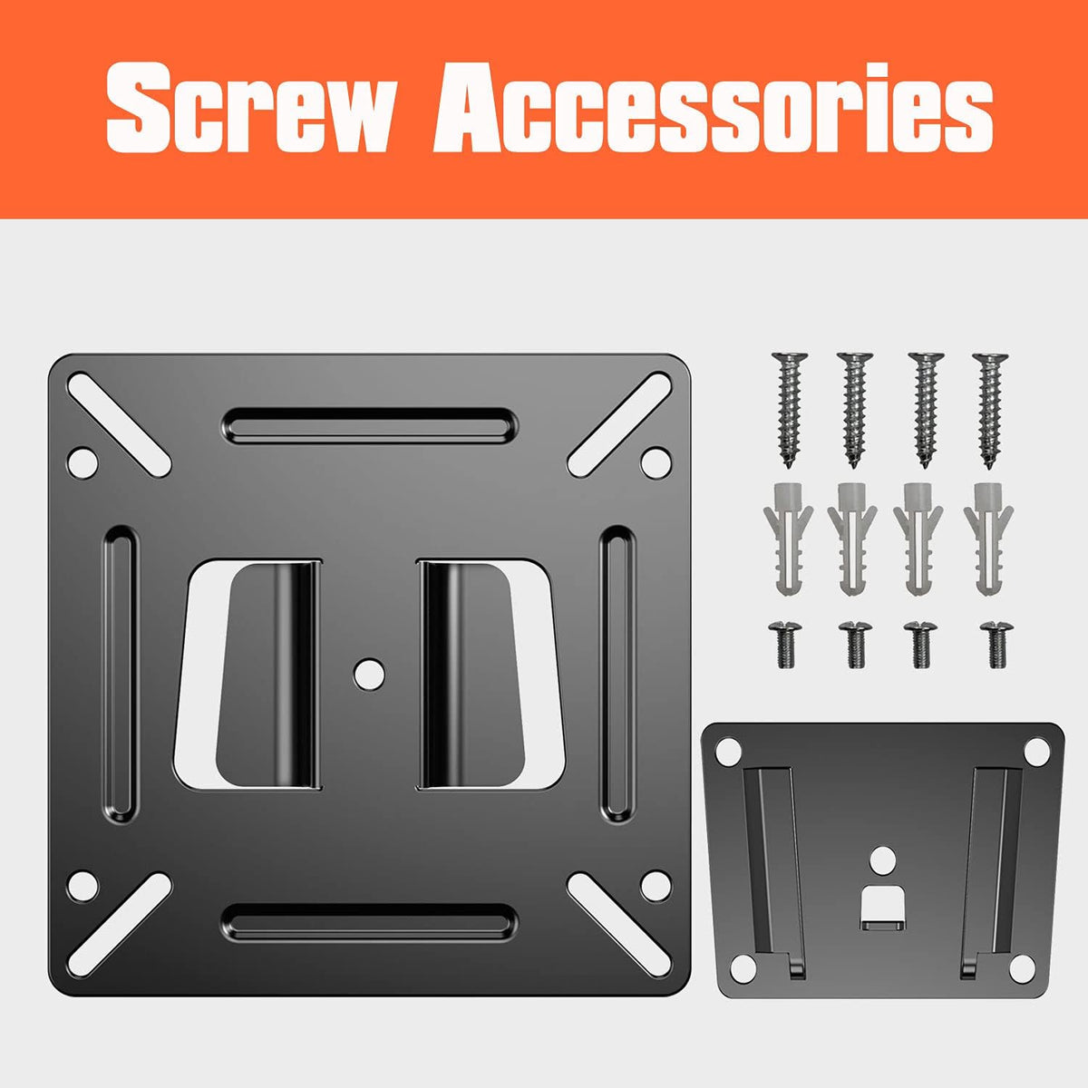 Monitor Mount Low Profile Fixed Wall Bracket for 14-24 Inch TVs, VESA 100x100mm, Pack of 2 J508531