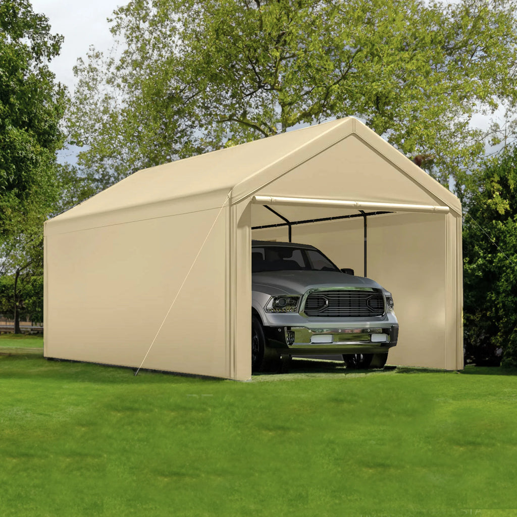 10 x 20ft Steel Carport with Side Walls V786
