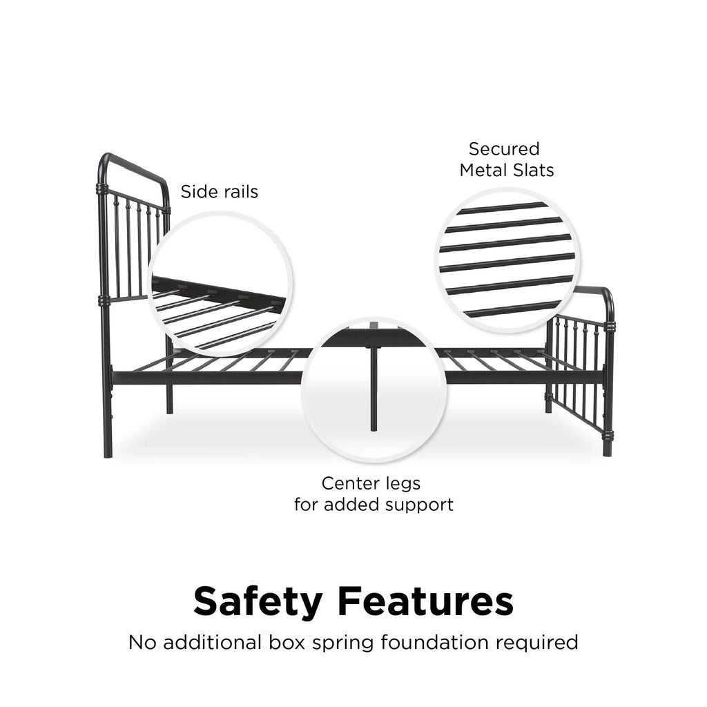 Black Twin Metal Platform Bed Frame G952008