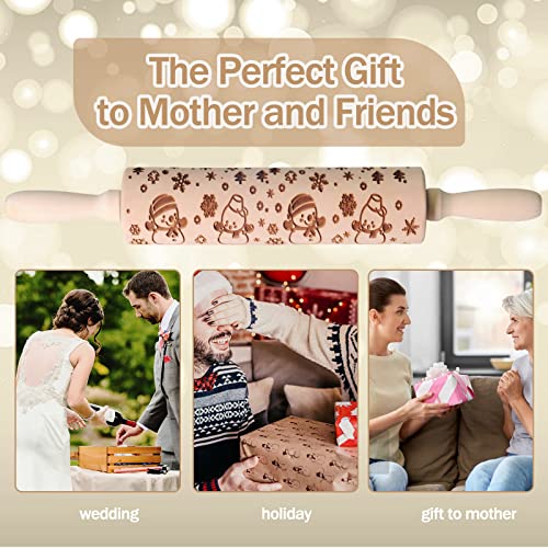 Large Wood Embossed Rolling Pin X329547