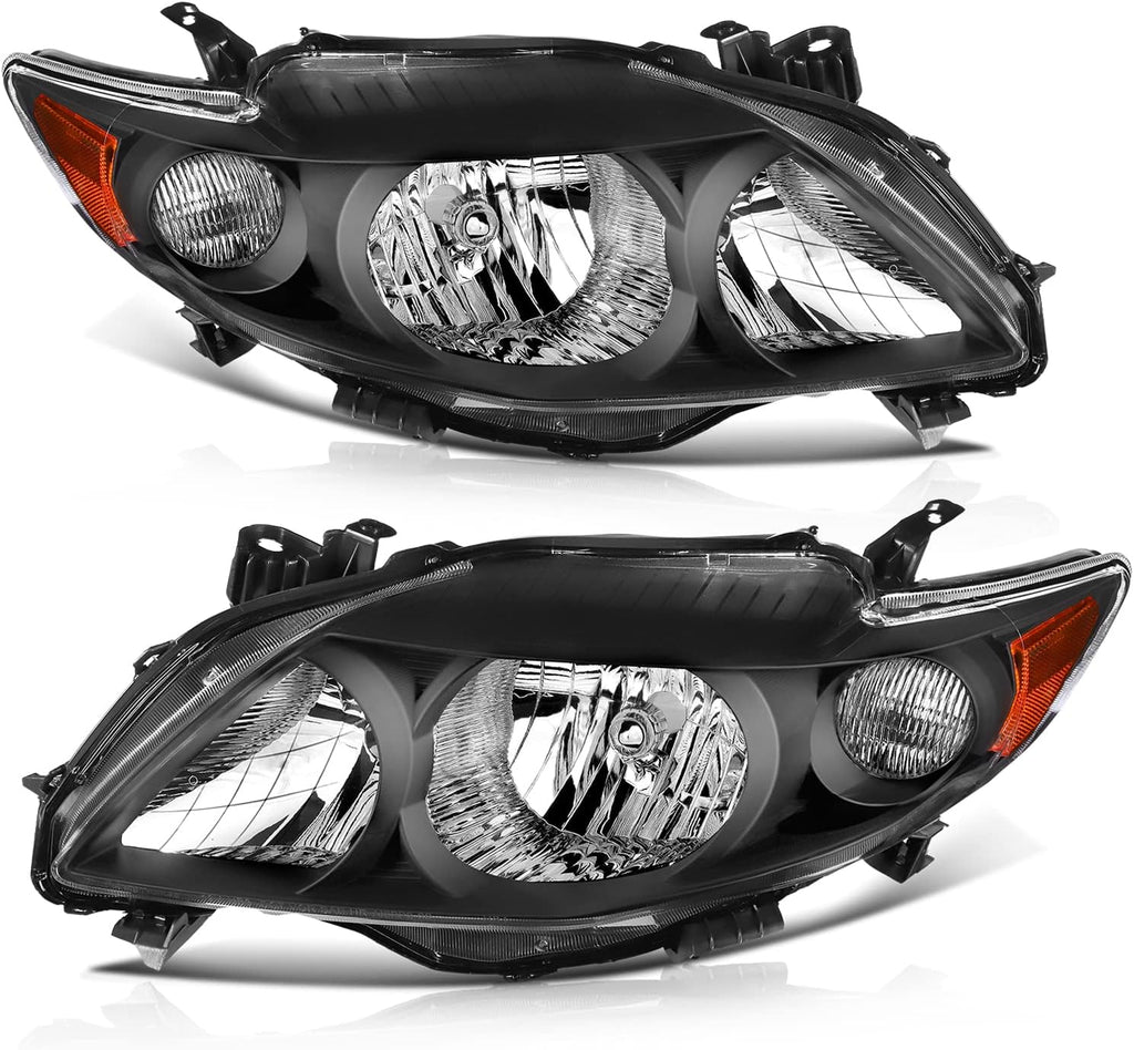 Black Housing Amber Reflector Clear Lens Headlight Assembly L149255