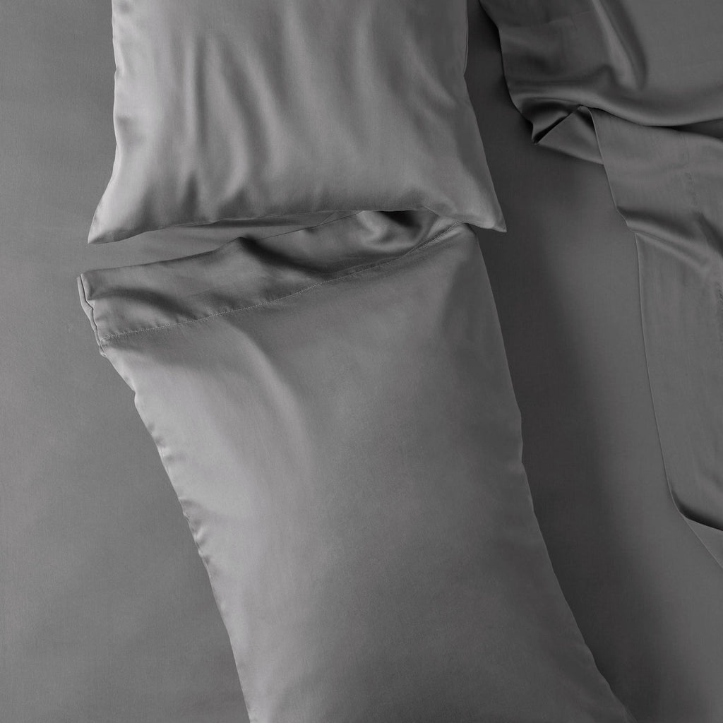 Full 400 Thread Count Washed Lyocell Solid Sheet Set Dark Gray Y776707