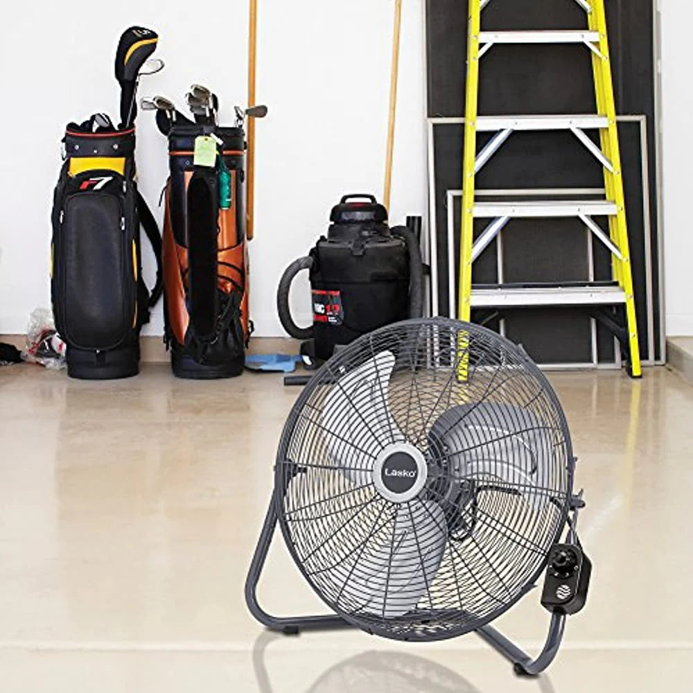 20 High Velocity Floor Fan with Remote, Black I75165