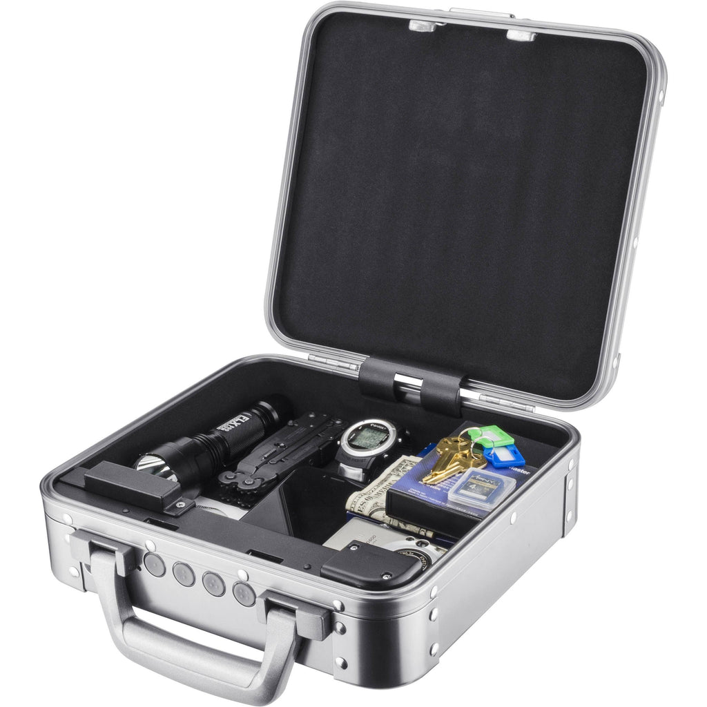 Silver Keypad Lockbox Hard Case D6984