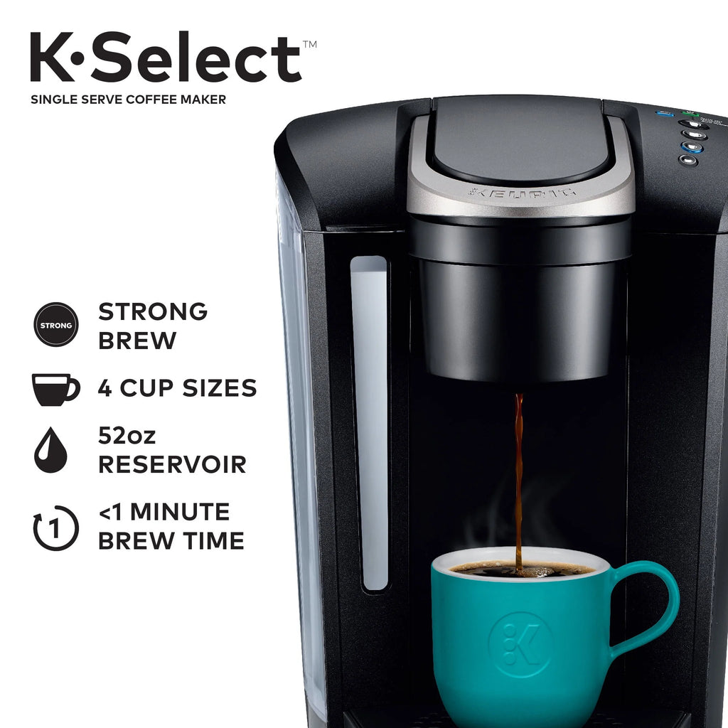 Single-Serve K-Cup Pod Coffee Maker with 12oz Brew Size, Matte Black Y380816