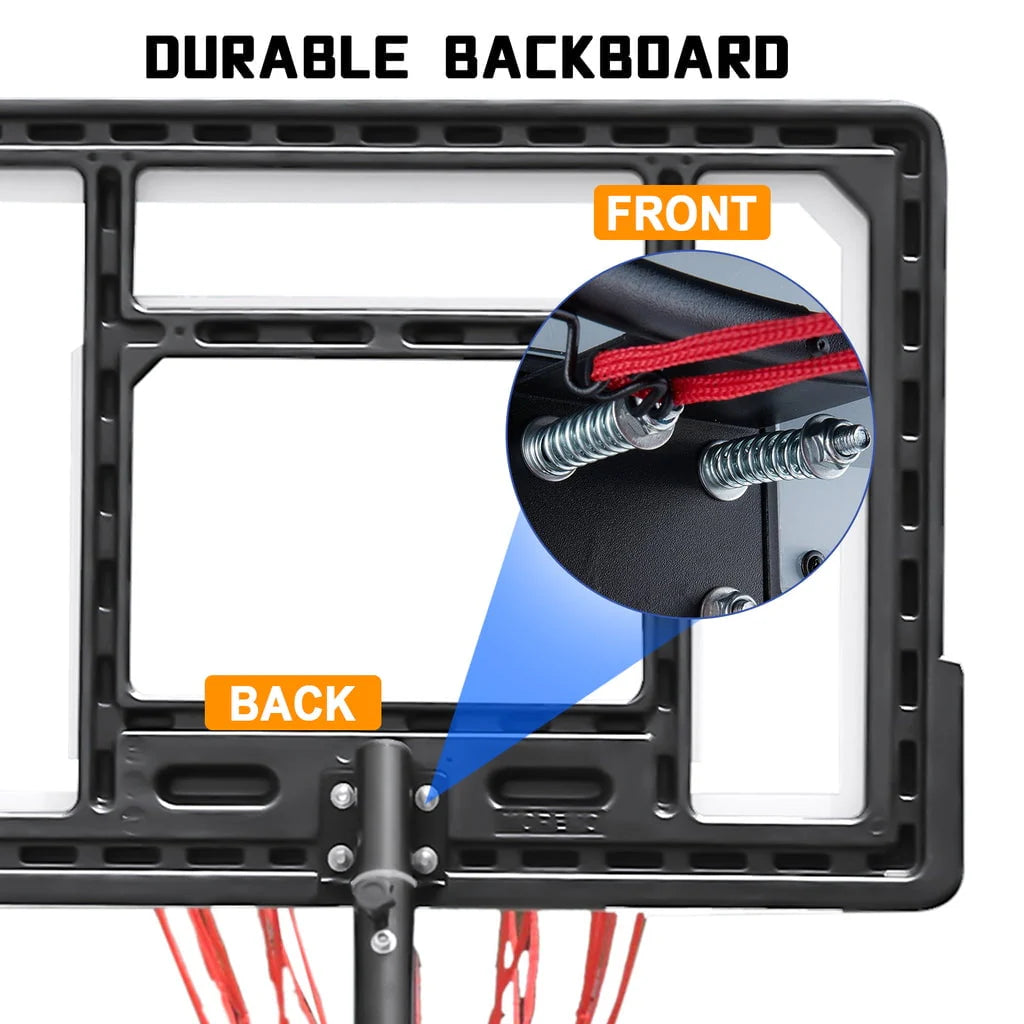 Portable Acrylic Adjustable Height 5-7' Basketball Hoop V832787