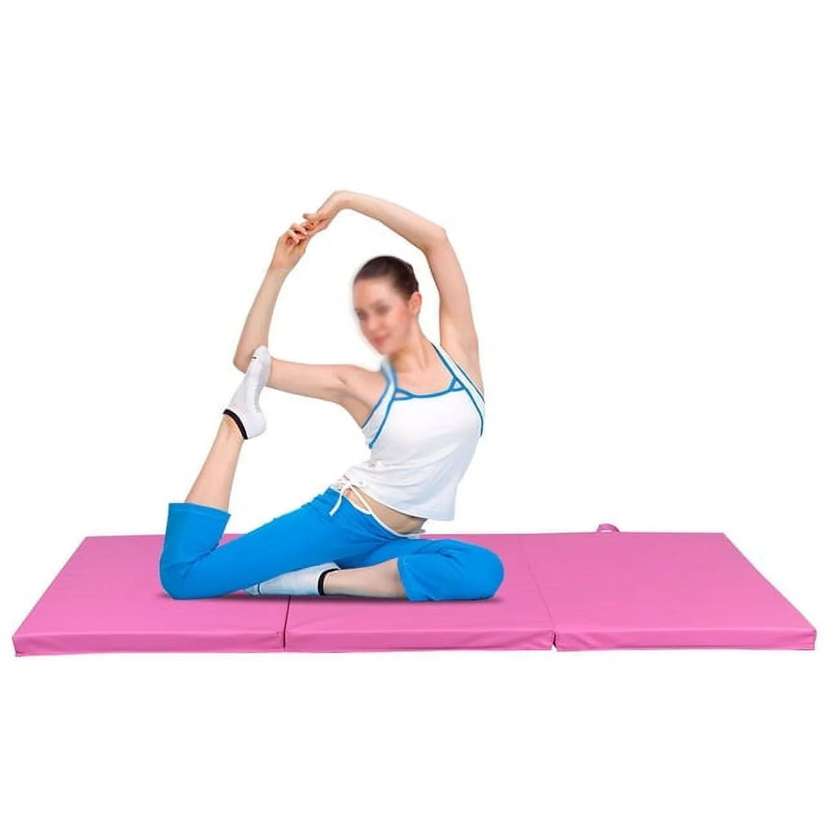 Black 6 x 2' Tri-Fold Folding Gym Mat K420