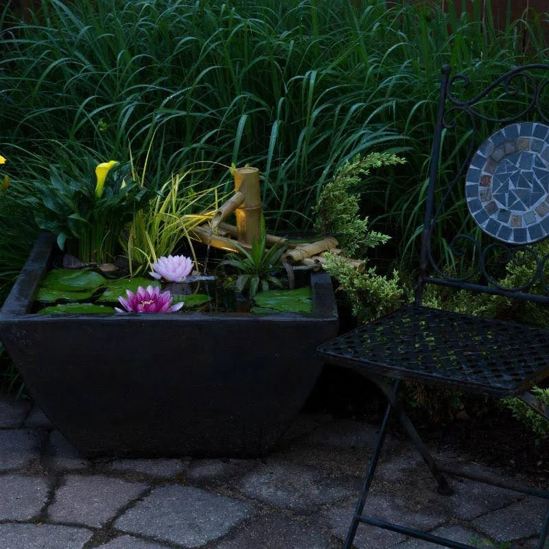 Textured Gray Slate Aquatic Patio Pond T177