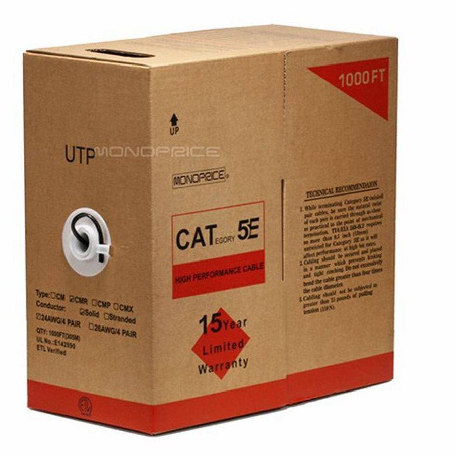Black Cat5e UTP Solid Bulk Ethernet Cable G736