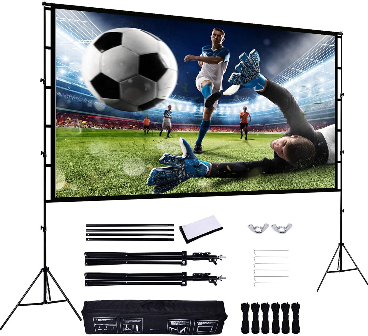 100 Inch Portable Projector Screen with Stand C941