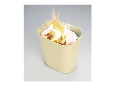 Beige 7 Gallons Fire Resistant Wastebasket H204358