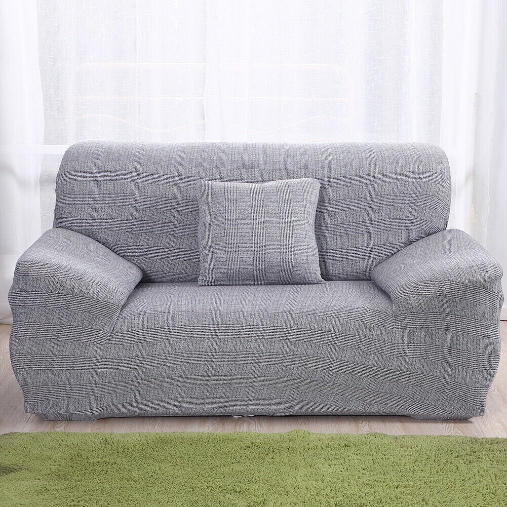 Gray Printed Stretch Sofa Cover Armchair Slipcover W166