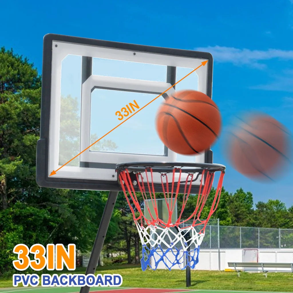 Portable Acrylic Adjustable Height 5-7' Basketball Hoop V832787