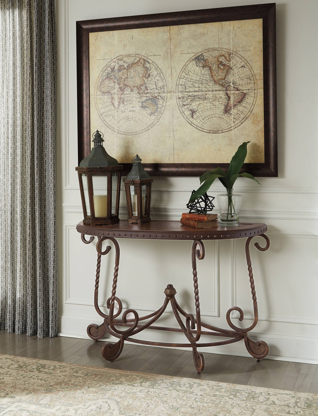 Dark Brown Sofa Table J38162