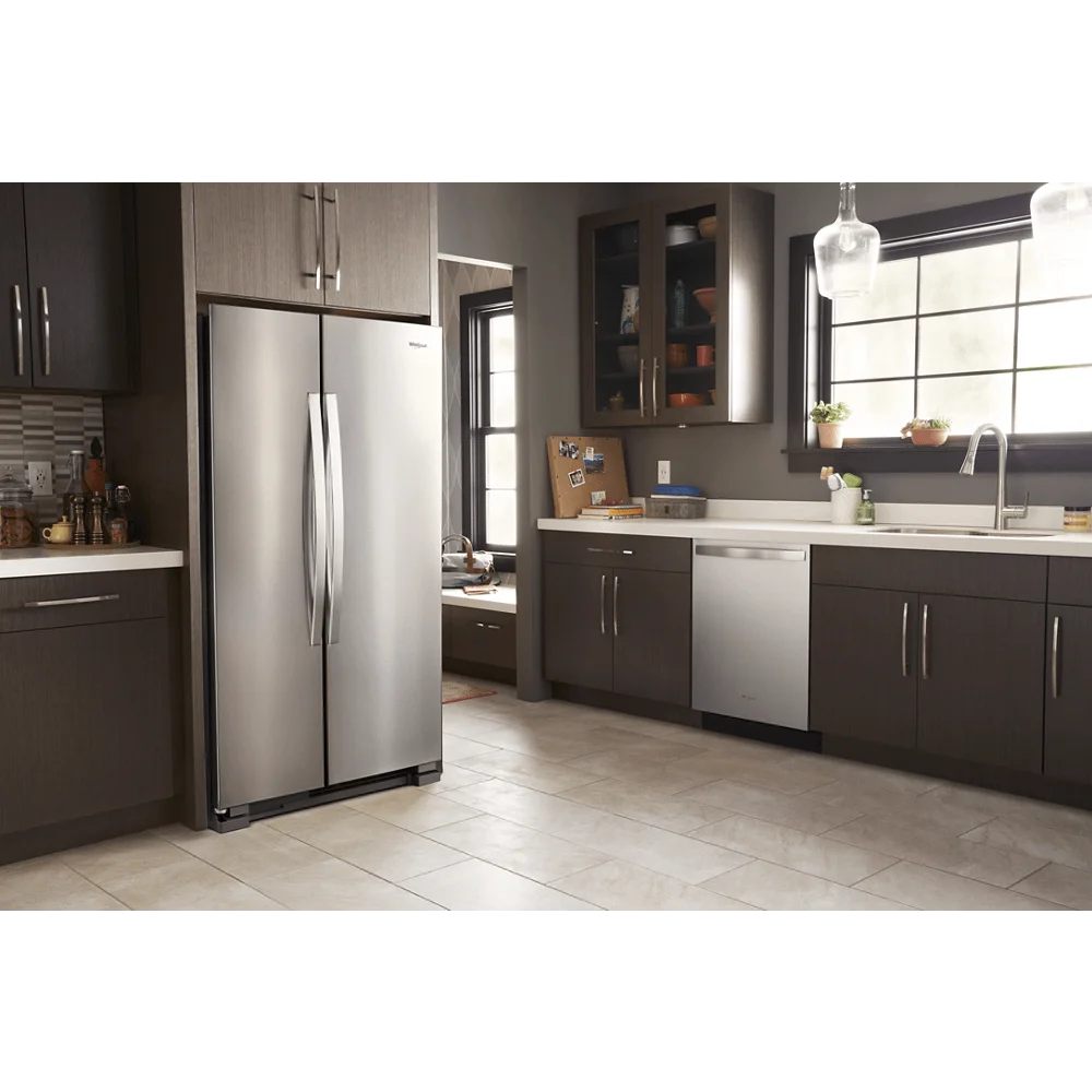 36" Wide 25.1 Cu. Ft. Side By Side Refrigerator Stainless Steel N2535