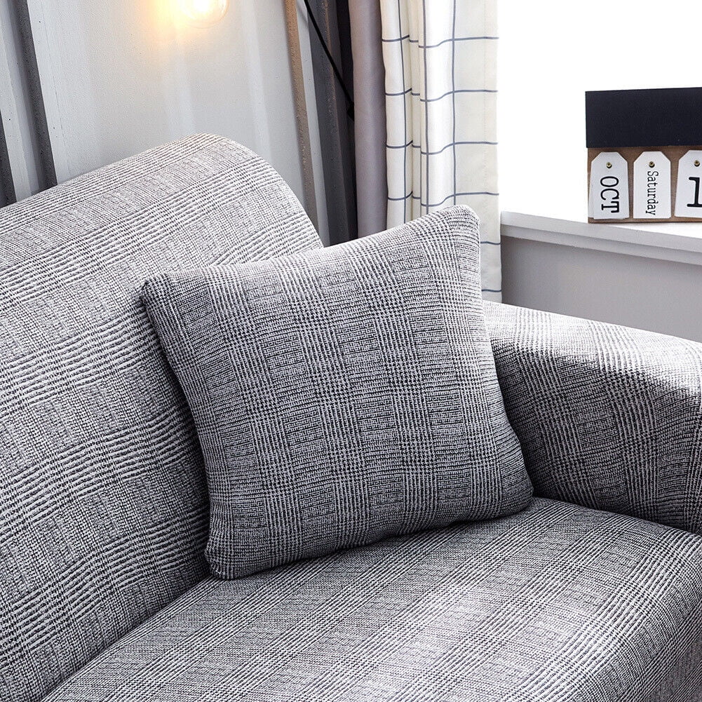 Gray Printed Stretch Sofa Cover Armchair Slipcover W166