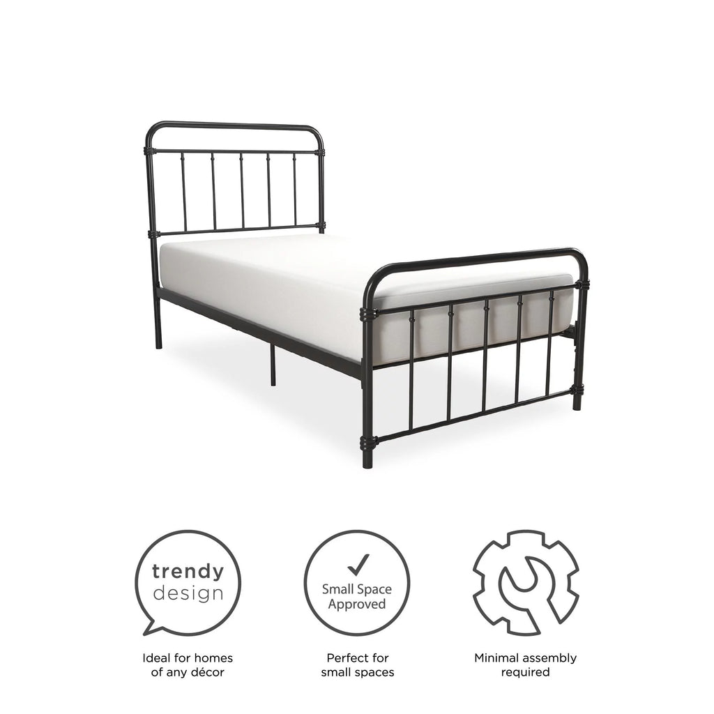 Black Twin Metal Platform Bed Frame G952008