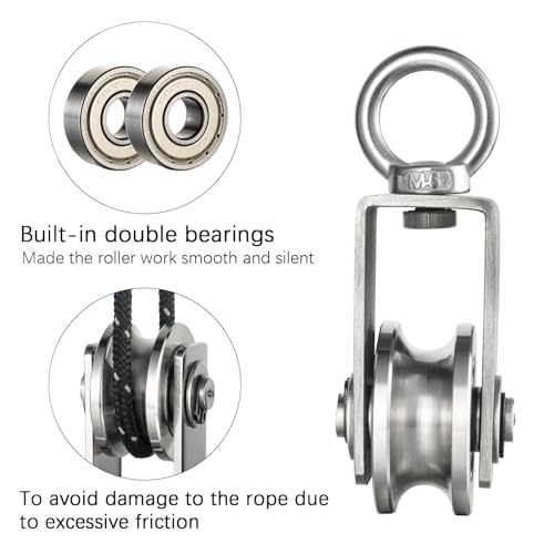 Stainless Steel Cable Pulley Wheel 2 Pack T627314