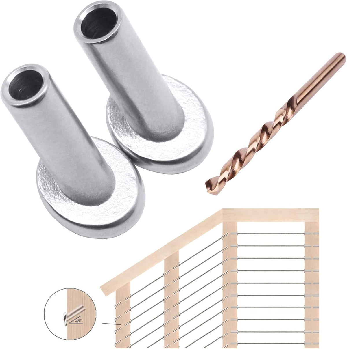40 Pack 45 Degree T316 Stainless Steel Protector Sleeves T939