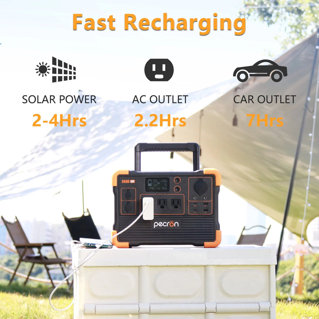Portable Power Station 614Wh 1200W LiFePO4 Battery Solar Generator R584