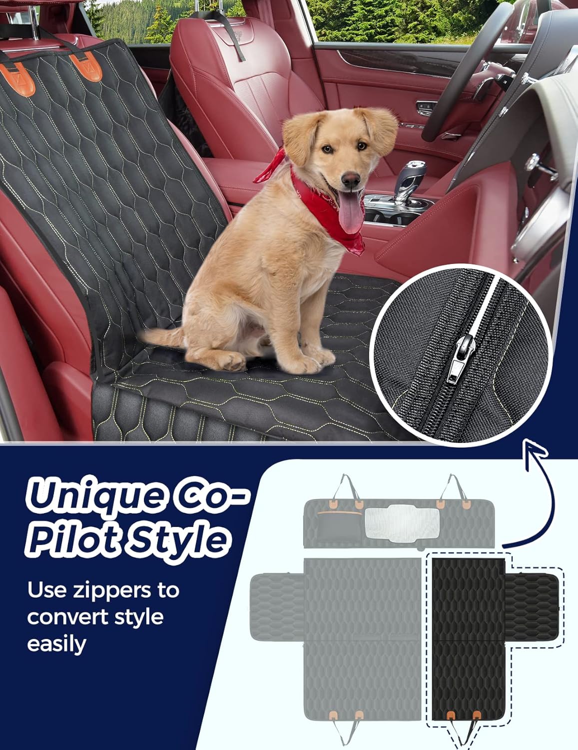 5-in-1 Waterproof Dog Seat Cover Pack of 2 S80477