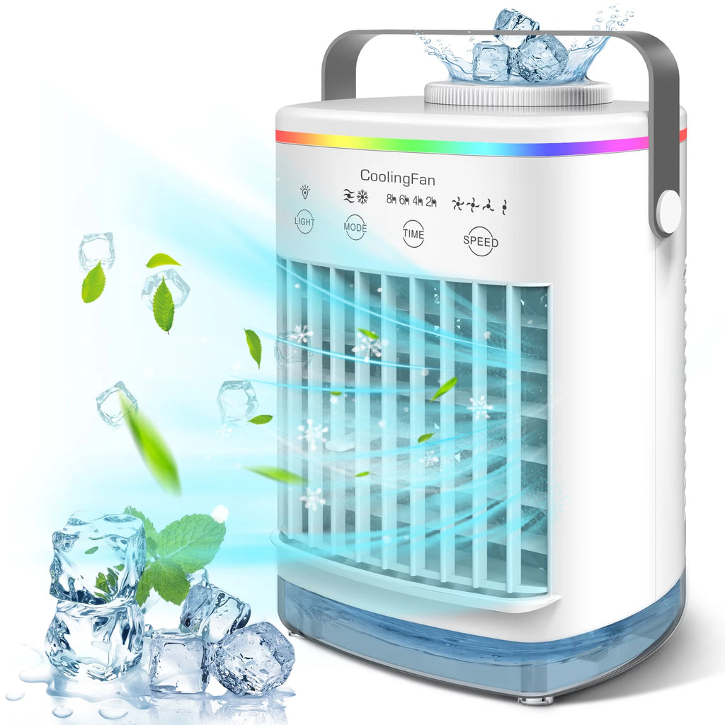 Portable Air Conditioner Cooling Fan, 4 Speed White Y59848