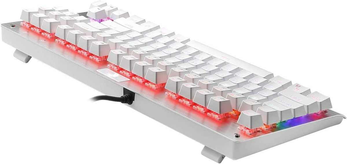 87-Key White Mechanical Keyboard with Red Switches K4388