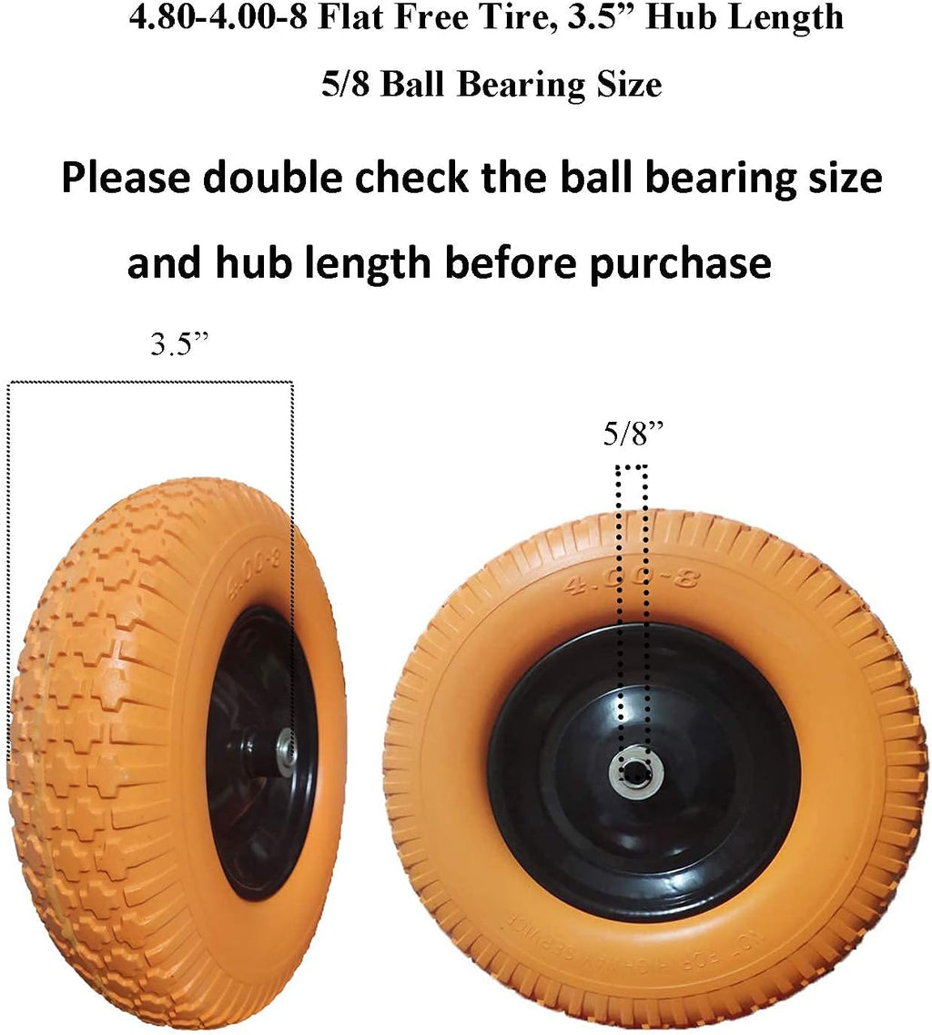 16 inch Flat Free Solid Rubber Wheelbarrow Tires Set of 2 Q7426
