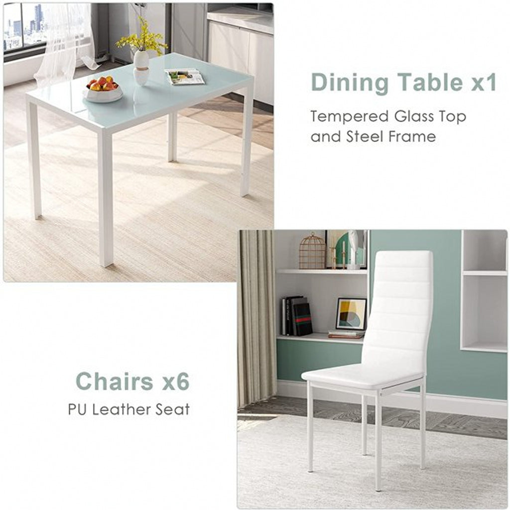 7 Piece Rectangle Dining Table Set G8754