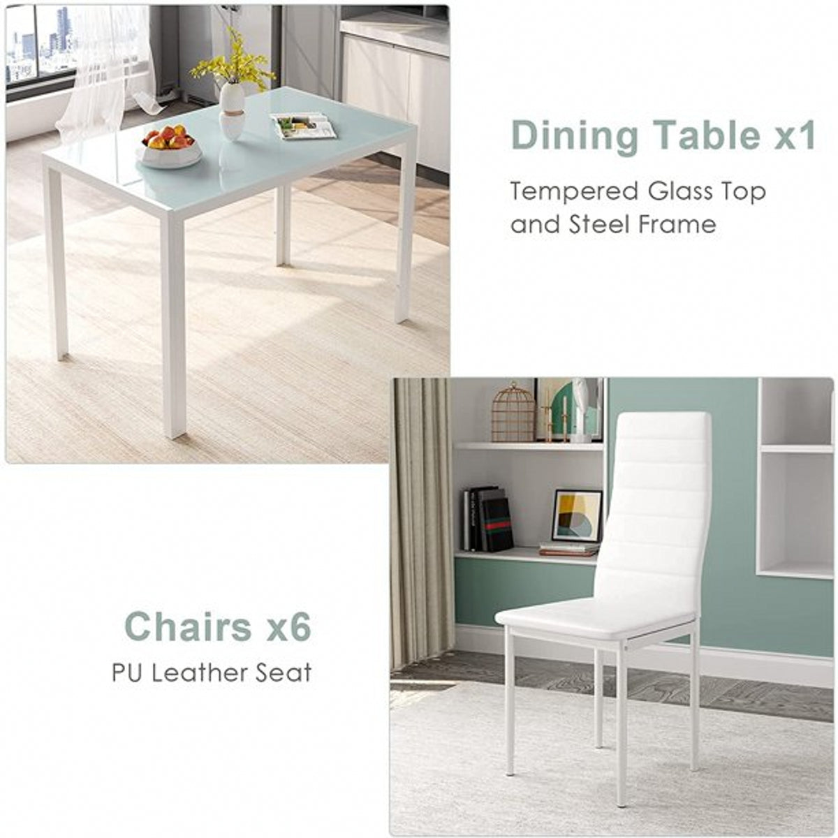 7 Piece Rectangle Dining Table Set G8754
