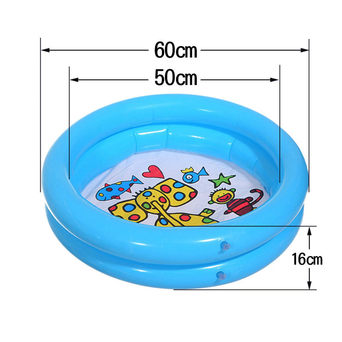 Inflatable PVC 2 Rings Kids Swimming Pool R8927