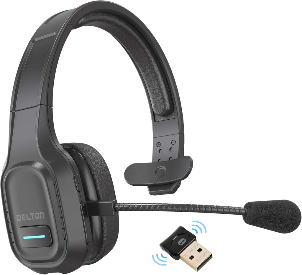Wireless Computer Headset with Mic, On Ear Bluetooth 5.0, 30 Hour Talk Time, 1-Pack T7535
