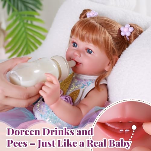 20 Inch Lifelike Reborn Baby Doll Girl with Blonde Curly Hair F466458