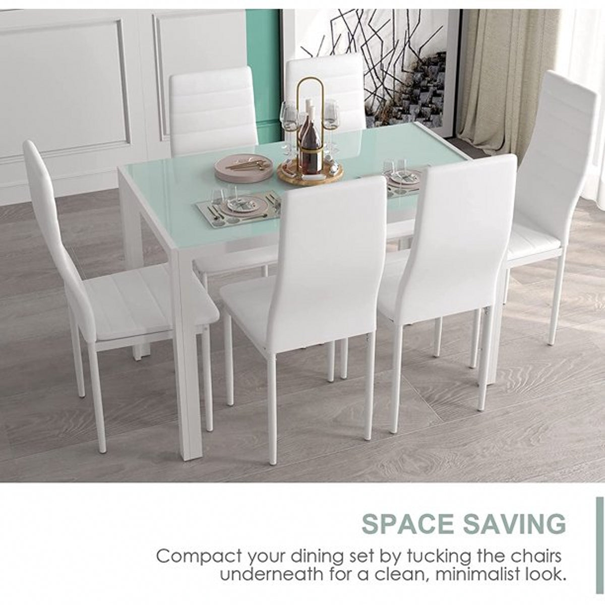 7 Piece Rectangle Dining Table Set G8754