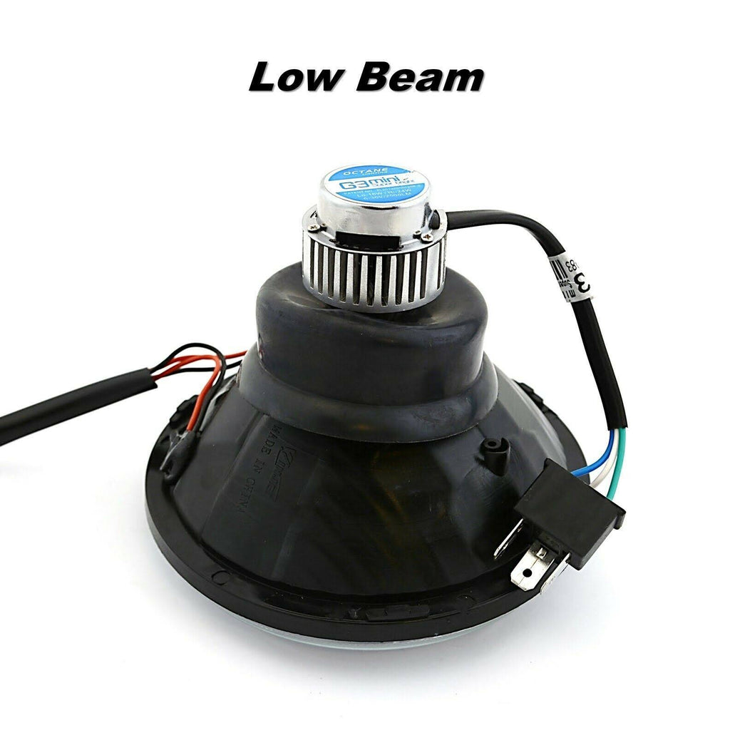 Amber LED Halo Angel Eye Crystal Clear Headlight Pair O32400