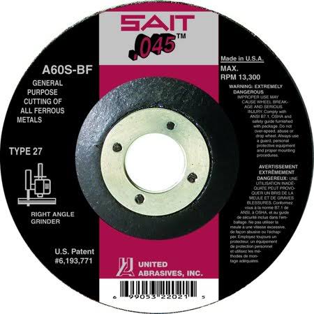 5pc 4.5 inch x .045 inch x 7/8 inch Cut-Off Wheel C2023