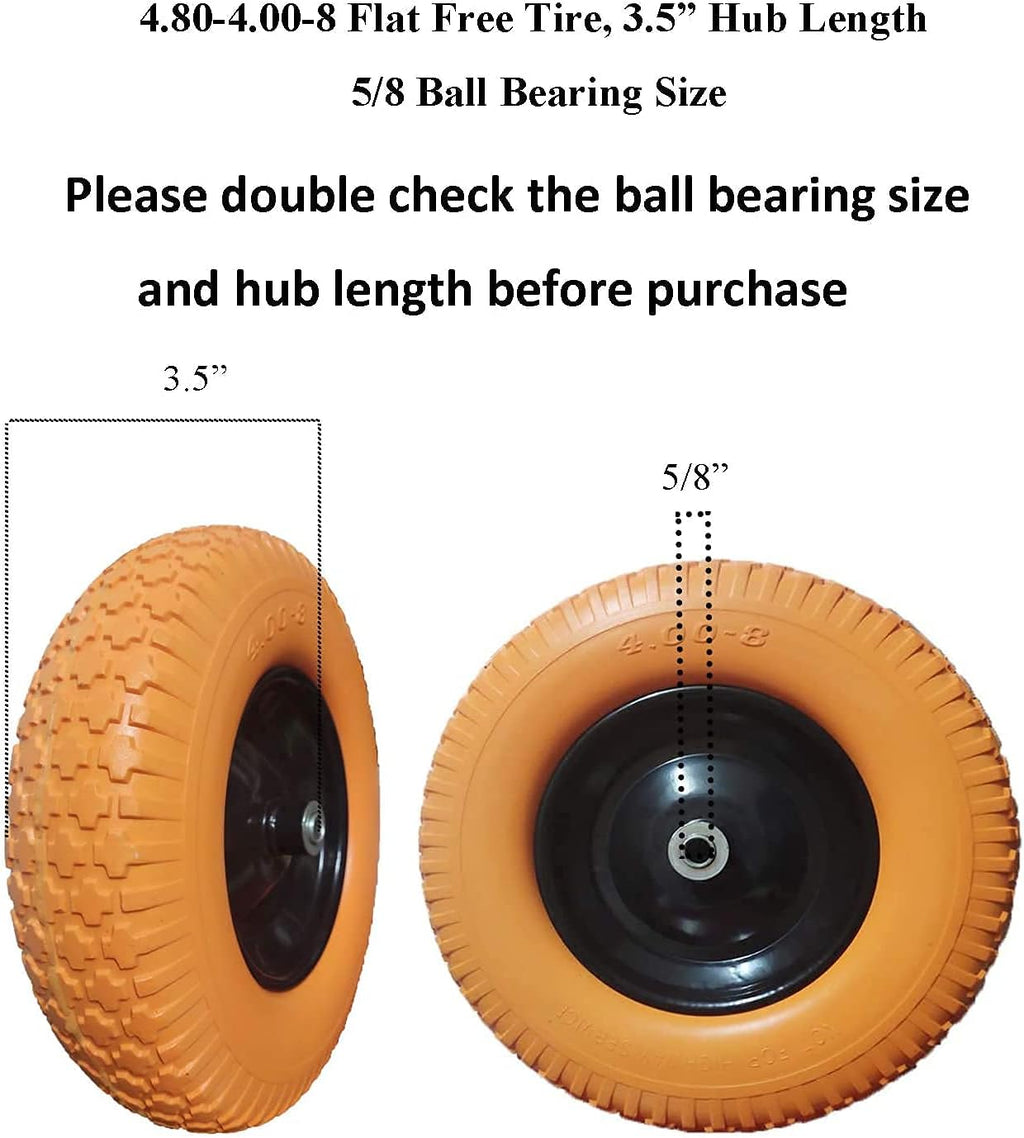 16 inch Flat Free Solid Rubber Wheelbarrow Tires Set of 2 Q7426