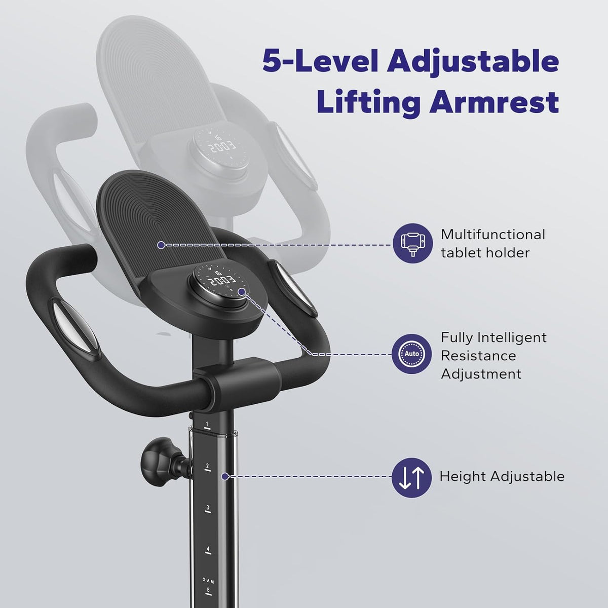 Elliptical Exercise Machine with Magnetic Driving System, 16 Resistance Levels, 330LBS Loading Capacity Q9600