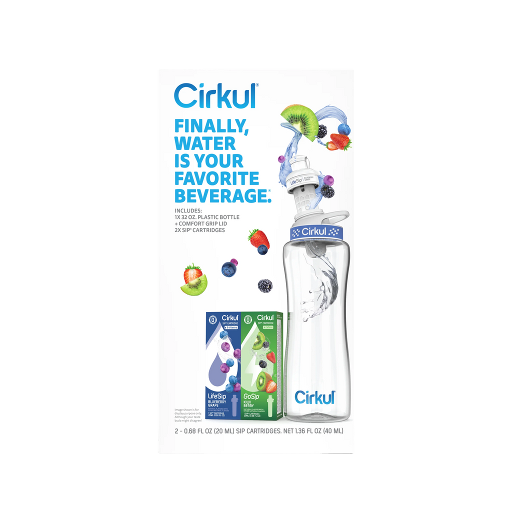 32oz Plastic Starter Kit with Navy Blue Lid, 2 Flavor Cartridges M807