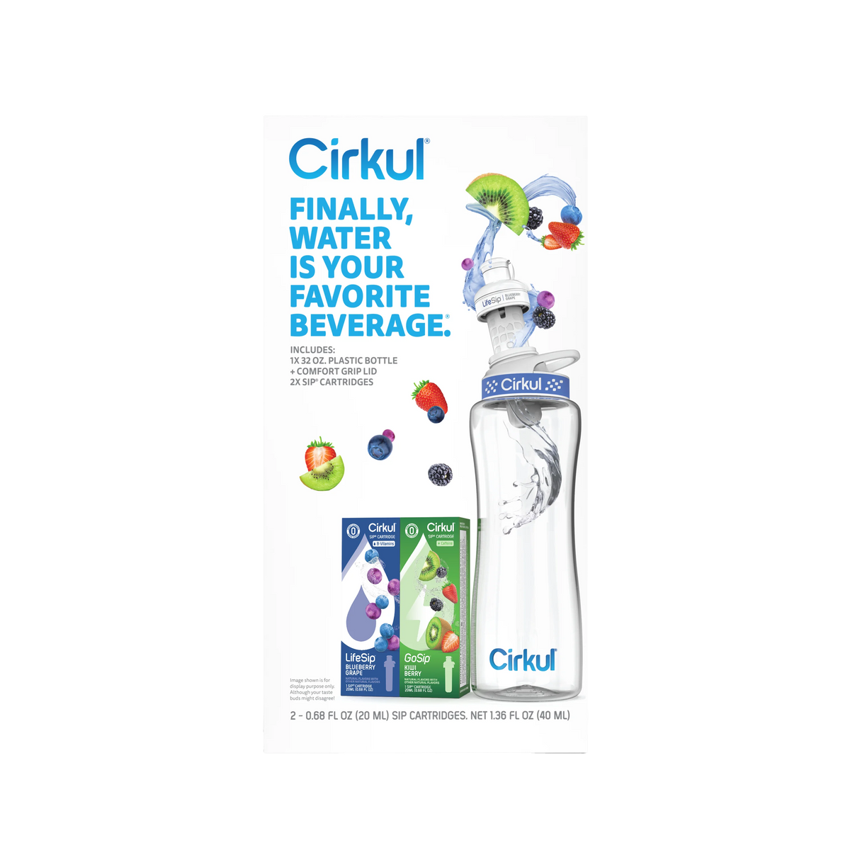 32oz Plastic Starter Kit with Navy Blue Lid, 2 Flavor Cartridges M807